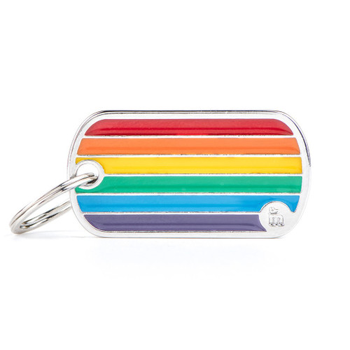 Myfamily PRIDE Rainbow Flag Pet Identification Tag 