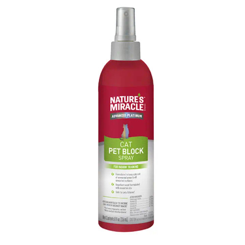 Nature's Miracle Advanced Platinum Cat Pet Block Spray for Indoor Training 8 oz