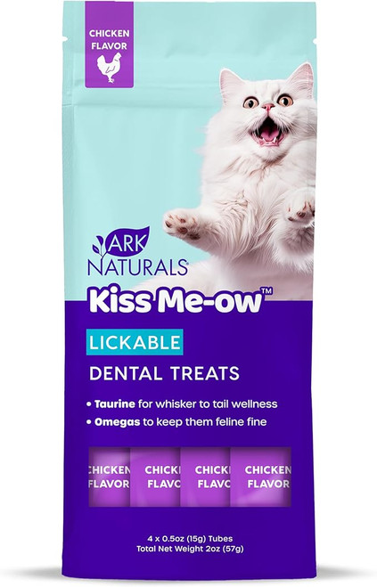 Ark Naturals Kiss Me-ow Lickable Dental Chicken Flavored Cat Treats 4 ct