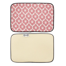Kole Imports Pink Paw Bone Dry Machine Washable Feeding Mat 