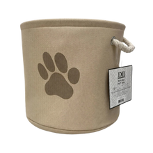 Kole Imports Tan Big Paw Round Pet Storage Bin 