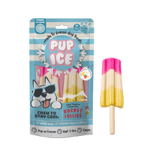 Nothin' To Hide Pup Ice Rocket Lollies Srawberry and Banana Dog Chew Treat 2 pk