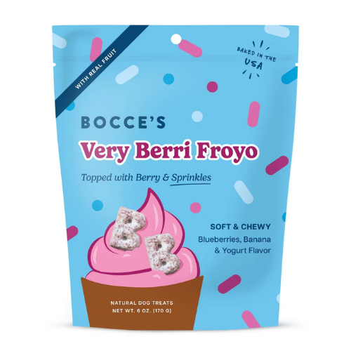 Bocce Very Berri Froyo with Sprinkles Cherry Flavor Chewy Dog Treats 6 oz