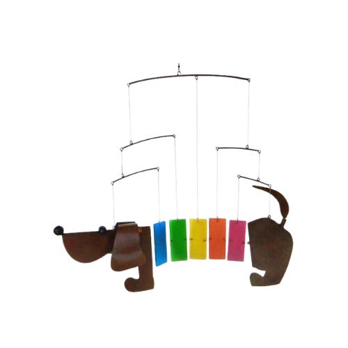 Songbird Essentials Rainbow Dachsie Dog Glass Mobile 