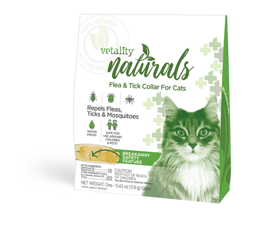 Vetality Naturals Flea & Tick Collar for Cats, Repels Fleas, Ticks & Mosquitoes 
