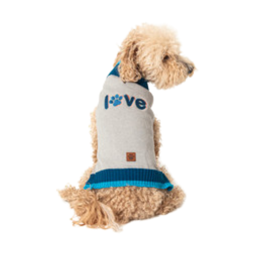 Pet Obsession  Grey "LOVE" Pet Sweater