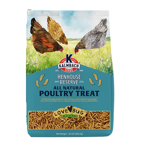 Kalmbach Feeds Henhouse Reserve Love Bug Meal Worm Chicken Treats 30 oz
