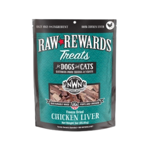 Northwest Naturals Raw Rewards Treats Freeze Dried Chicken Liver for Dogs & Cats 3 oz