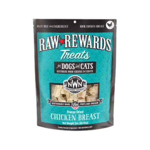 Northwest Naturals Raw Rewards Treats Freeze Dried Chicken Breast for Dogs & Cats 3 oz