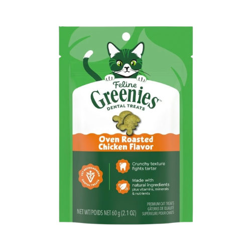 Greenies Feline Dental Treats Oven Roasted Chicken Flavor For Cats