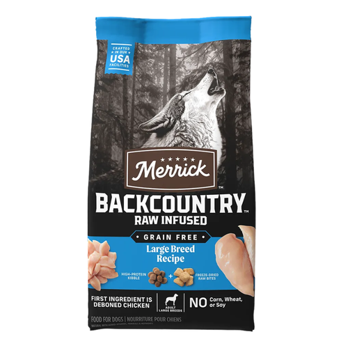 Merrick BackCountry Raw Infused Large Breed Recipe Grain-Free Dry Dog Food 20 lb