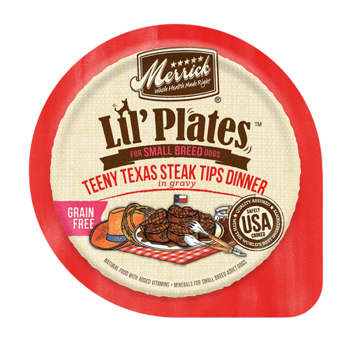 Merrick Lil' Plates Teeny Texas Steak Tips Dinner in Gravy Grain-Free Wet Dog Food
