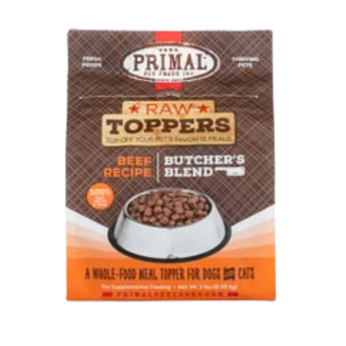 Primal Raw Frozen Butchers Blend Beef Pet Food Topper 2 lb