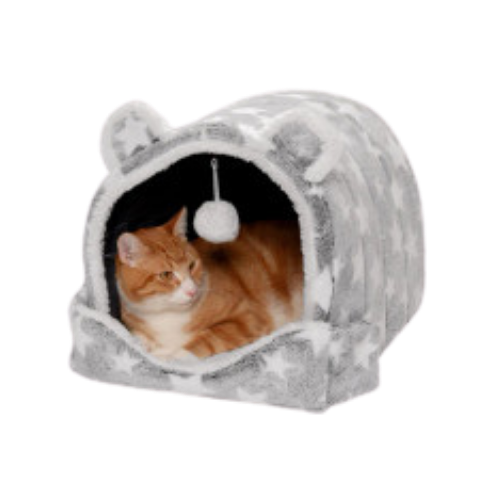 Furhaven Fleece Cozy Cave for Small Dogs and Cats 