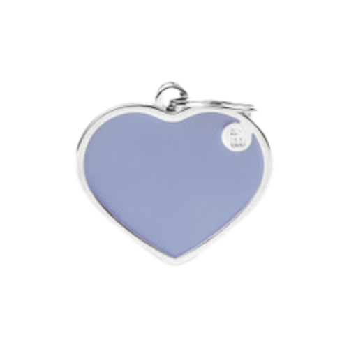 Myfamily Basic Handmade Big Lilac Heart Pet Identification Tag 