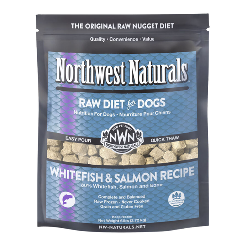 Northwest Naturals Frozen Raw Diet for Dogs- Whitefish & Salmon Nuggets Recipe 6 lb