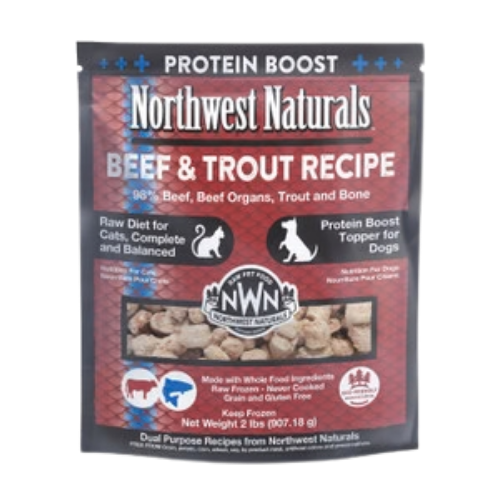 Northwest Naturals Raw Frozen Protein Boost Beef & Trout Recipe for Dogs & Cats 2 lb