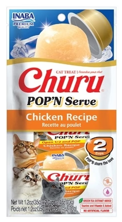 Inaba Churu POP'N Serve Chicken Recipe Cat Treat 2 pk