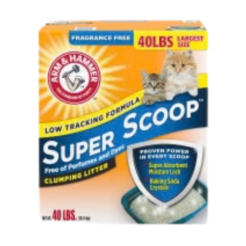 Arm & Hammer Super Scoop Clumping Fragrance Free Cat Litter 40 lb
