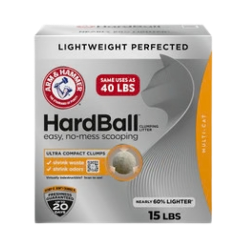 Arm & Hammer HardBall Easy, No-Mess Multi-Cat Clumping Cat Litter 15 lb