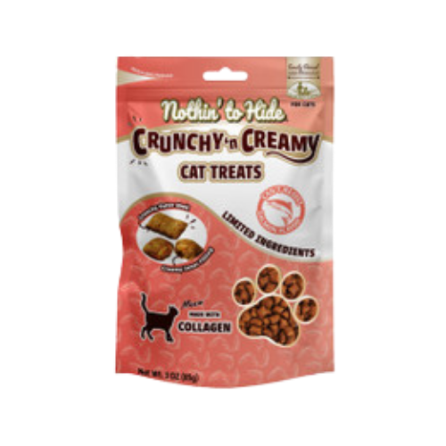 Nothin' To Hide Crunchy & Creamy Salmon Flavor & Collagen Cat Treats 3 oz