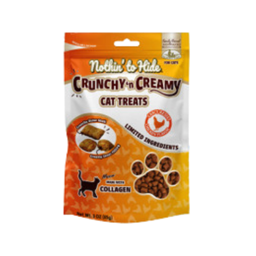 Nothin' To Hide Crunchy & Creamy Chicken Flavor & Collagen Cat Treats 3 oz