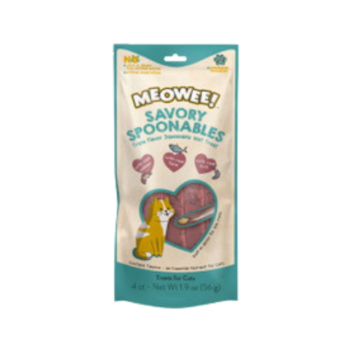 Meowee! Savory Spoonables Salmon, Tuna & Krill Lickable Cat Treats 4 ct
