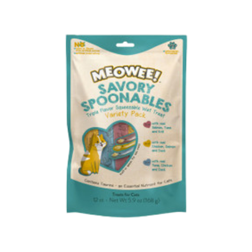 Meowee! Savory Spoonables Variety Pack Lickable Cat Treats 12 ct