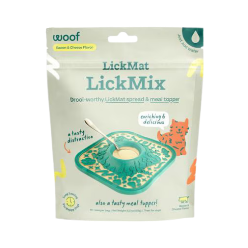 Woof Bacon & Cheese LickMix Lick Mat Spread & Meal Topper for Dogs 5.5 oz