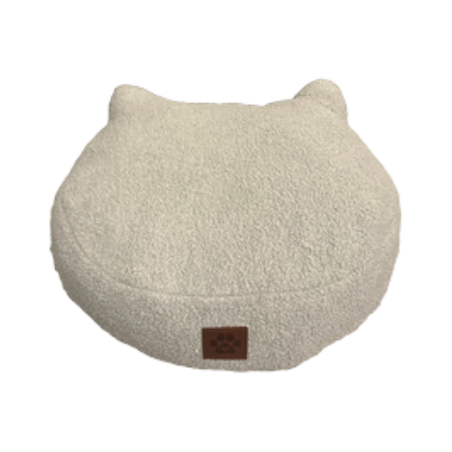 Pet Obsession Gray Boucle Cat Head Pet Bed 20 in