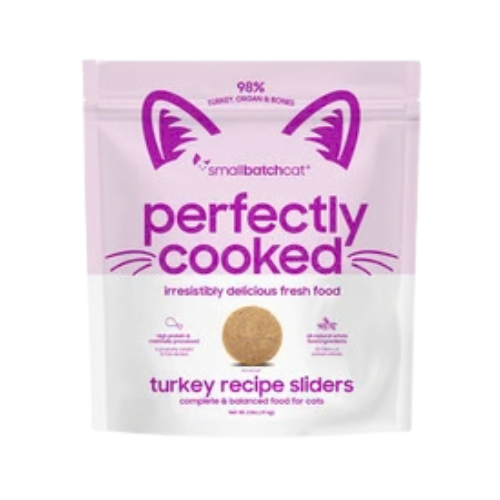 Smallbatch Pet Food Perfectly Cooked Turkey Recipe Sliders Fresh Frozen Cat Food 2 lb