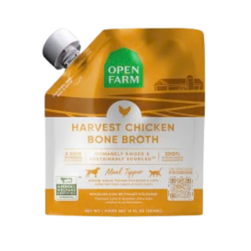 Open Farm Harvest Chicken Bone Broth Meal Topper for Dogs & Cats 12 oz