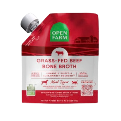 Open Farm Grass-Fed Beef Bone Broth Meal Topper for Dogs & Cats 12 oz