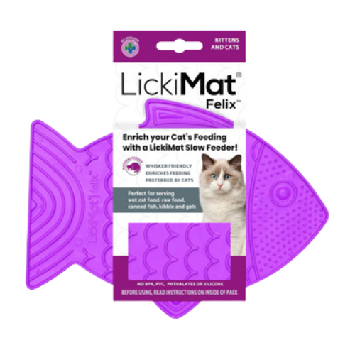 Lickimat Purple Felix Mat Cat Slow Feeder 