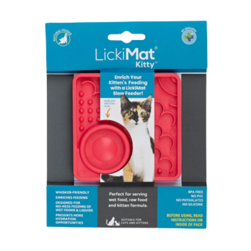 Lickimat Pink Kitty Mini Mat Cat Slow Feeder 