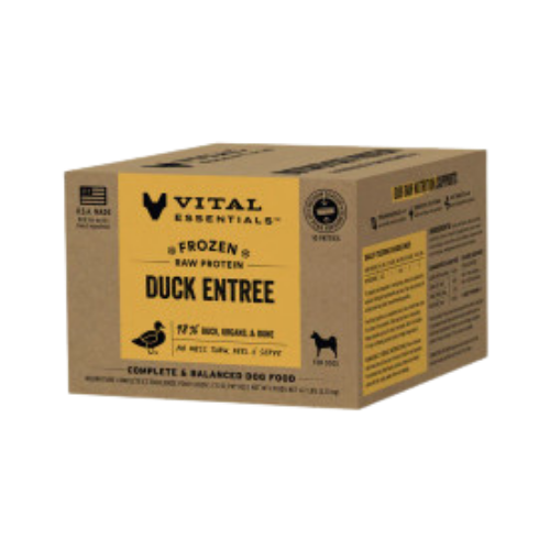 Vital Essentials Duck Patties Raw Grain-Free Frozen Dog Food 10 ct