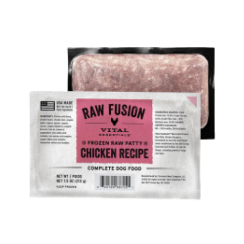 Vital Essentials Frozen Raw Fusion Chicken Recipe Dog Food Patties 10 ct