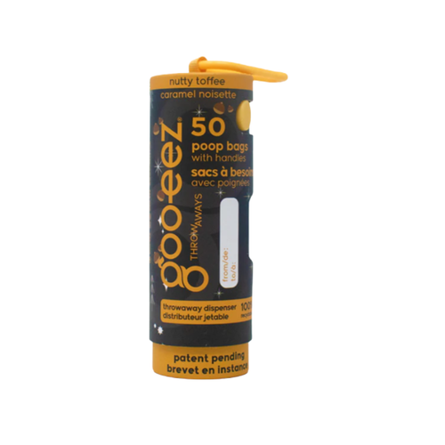 Goo-eez Throwaways Poop Bag Dispenser- Nutty Toffee Scented 50 ct