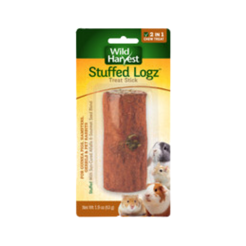 Wild Harvest Stuffed Logz Edible Small Animal Treat- Alfalfa & Gourmet Seed Blend Flavor 1.9 oz