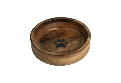 Incredipet Round Wood Bowl M