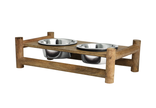 Incredipet Wooden Double Diner Pet Bowls 1 qt
