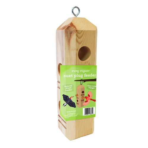 Pure Flight Suet Plug Wood Bird Feeder 
