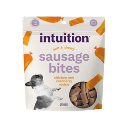 Intuition Chicken & Cranberry Recipe Grain-Free Soft & Chewy Sausage Bites Dog Treats 6 oz