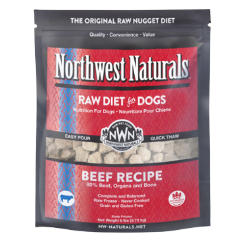 Northwest Naturals Frozen Raw Diet for Dogs- Beef Nuggets Recipe 6 lb
