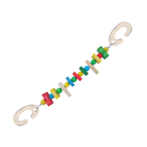 A&E Nibbles Hanging Wood Chew with Treat Clips for Small Animals 