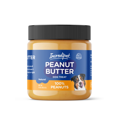 Incredipet Natural Peanut Butter 100% Peanuts Recipe for Dogs 16 oz