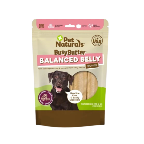 Pet Naturals BusyButter Balanced Belly Bones Dog Treat for Medium and Large Dogs 13 oz