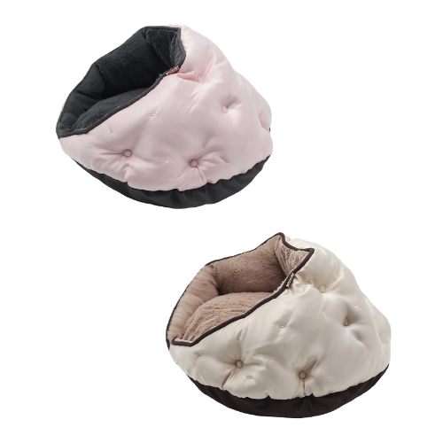 Happy Tails Luxe Satin Burrow Cat Bed