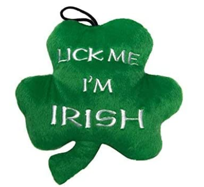 Huxley & Kent St. Patrick's Day Lick Me I'm Irish Shamrock Dog Toy 9 in