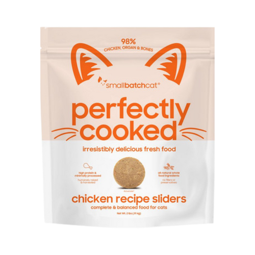 Smallbatch Pet Food Perfectly Cooked Chicken Recipe Sliders Fresh Frozen Cat Food 2 lb